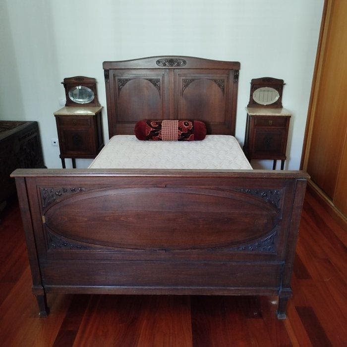 Bed (4) - Mahonie - Quarto Arte Nova, Antiek en Kunst, Antiek | Overige Antiek