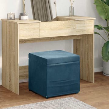 vidaXL Kruk Blauw 41 x 41 x 40 cm Velvet en Geengineerd Hout, Verzenden, Nieuw