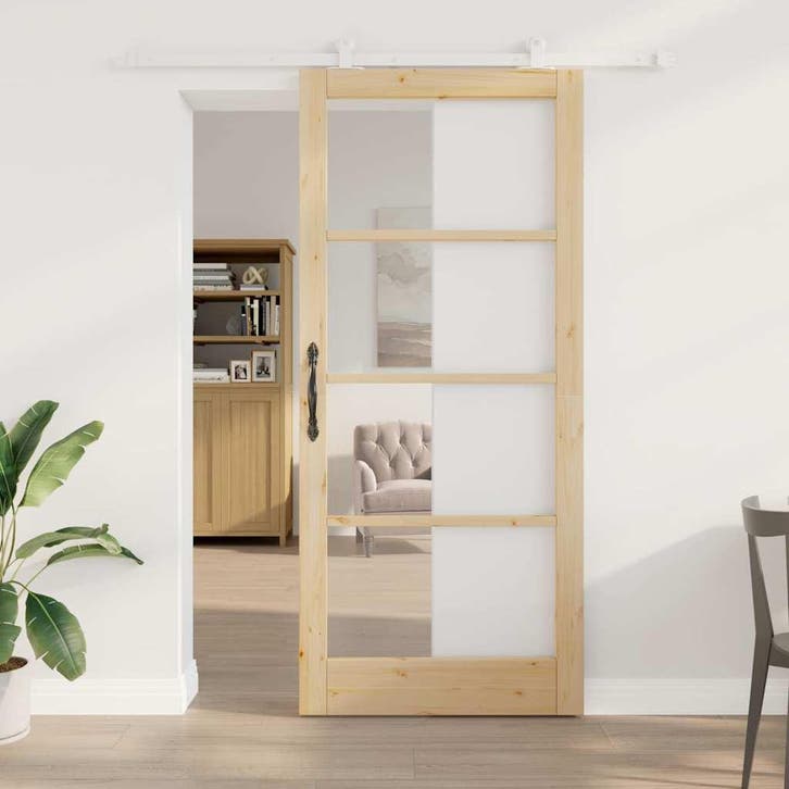 vidaXL Schuifdeur ORKDAL Naturel 93 x 211 cm, Doe-het-zelf en Bouw, Deuren en Vliegenramen, Nieuw, Verzenden
