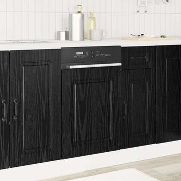 vidaXL Vaatwasserpaneel Kalmar Zwart Eiken 45 x 1,5 x 57 cm, Verzenden, Nieuw