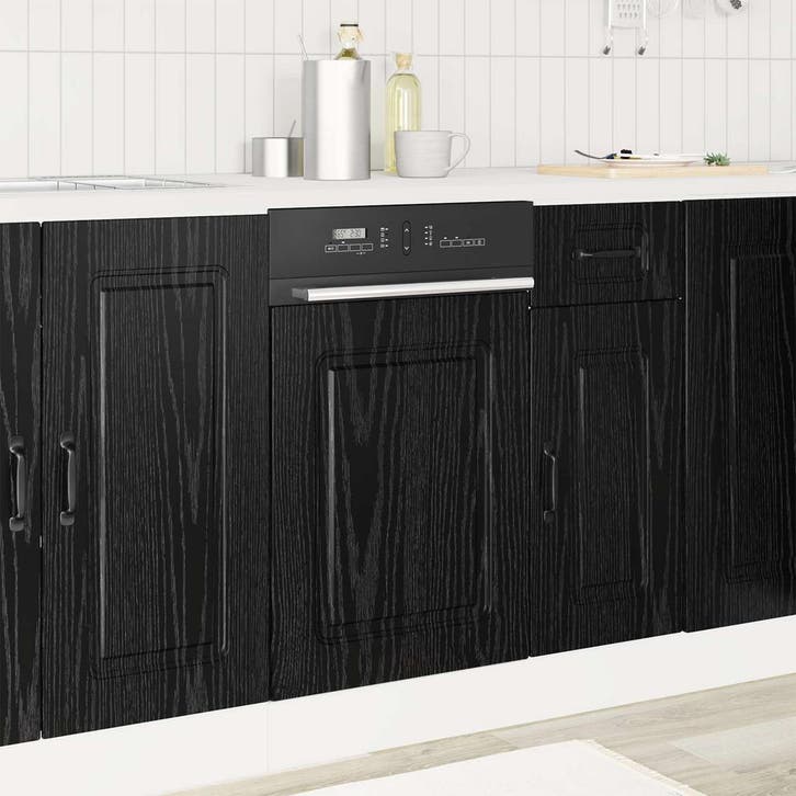 vidaXL Vaatwasserpaneel Kalmar Zwart Eiken 45 x 1,5 x 57 cm, Huis en Inrichting, Kasten | Overige, Nieuw, Verzenden