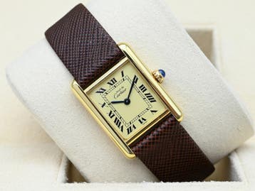 Cartier Tank Ref. 5057001 Year 1990s (Box), Overige merken, Leer, Polshorloge, Ophalen of Verzenden