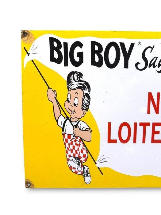 Big Boy - Plaque Émaillée - XL, Antiquités & Art, Antiquités | Assiettes décoratives & Carrelages