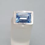 Zilver, Art Deco, Tankring, Blauwe spinel (Getest) - Ring