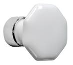 Meubelknop Octo porselein 34mm wit/glans nikkel, Nieuw