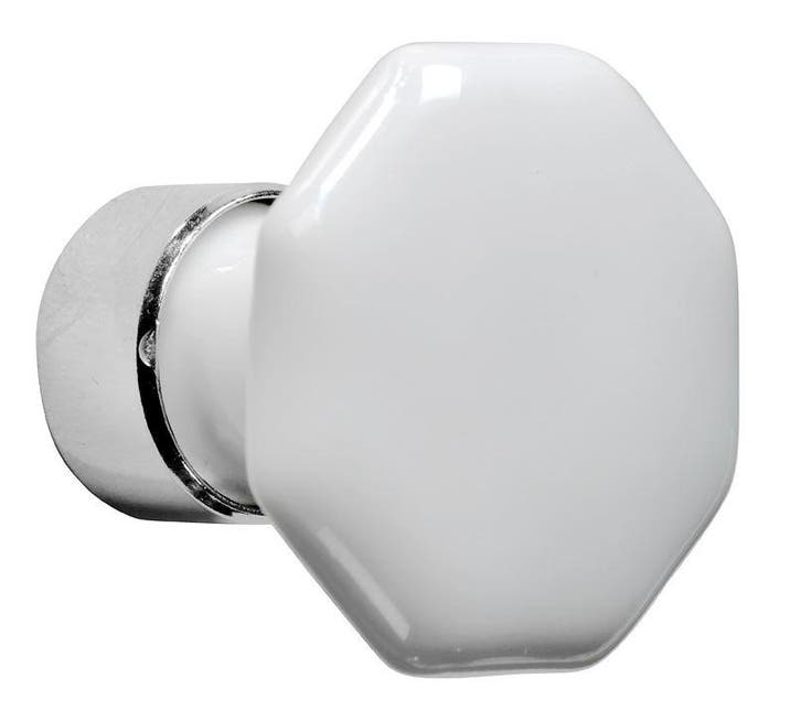 Meubelknop Octo porselein 34mm wit/glans nikkel, Huis en Inrichting, Kasten | Overige, Nieuw