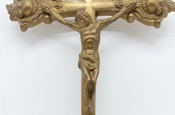 Crucifix - Verguld brons - 1960-1970 - Heilig Hart van Jezus