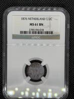 Nederland. Willem III. 1/2 Cent 1876 NGC MS61BN (Zonder, Postzegels en Munten, Munten | Nederland