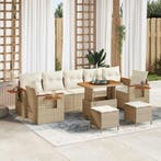 vidaXL Tuinbank Set 10 pcs Beige poly rattan, Verzenden, Nieuw