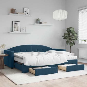 vidaXL Slaapbank met onderschuifbed en lades 80x200 cm, Verzenden, Nieuw