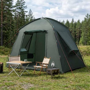 vidaXL Huisje Tent 3-persoons Leger Groen Polyester, Verzenden, Nieuw