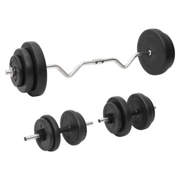 vidaXL Halterset met gewichten curl 60 kg, Verzenden, Nieuw