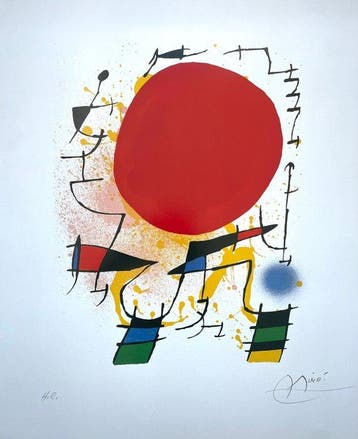 Joan Miró (after) - Le Soleil Rouge - Offset Lithograph -