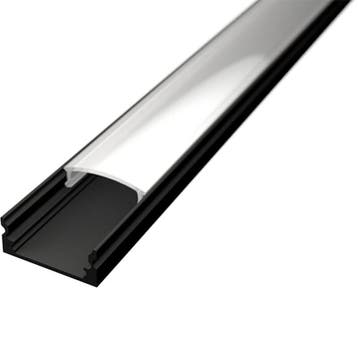 LED Strip Profiel Velvalux Profi - Zwart Aluminium 1m Opbouw, Verzenden, Nieuw
