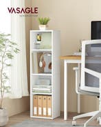 Opbergkast - boekenkast - wit hout - 4  niveaus - hoogte, Verzenden, Nieuw