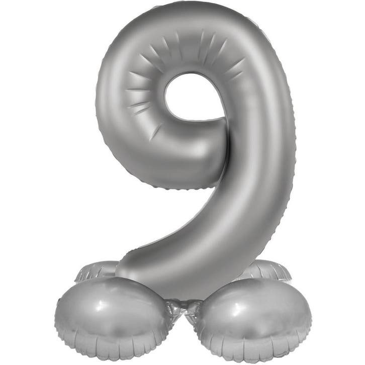 9 Jaar Cijfer Ballon Zilver 41cm, Hobby en Vrije tijd, Feestartikelen, Nieuw, Verzenden