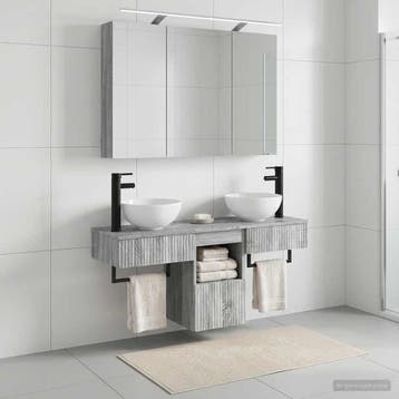 vidaXL Badkamerkast set 4 st Grijs Sonoma Bewerkt hout, Huis en Inrichting, Verzenden, Nieuw