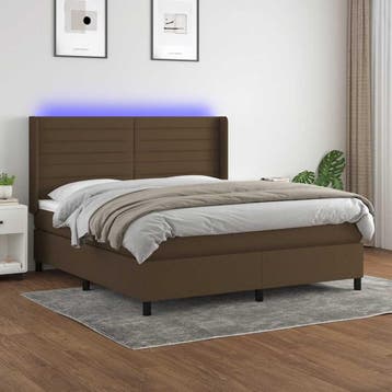 vidaXL LED Box Spring Bed met hoofdeinde Stof, Verzenden