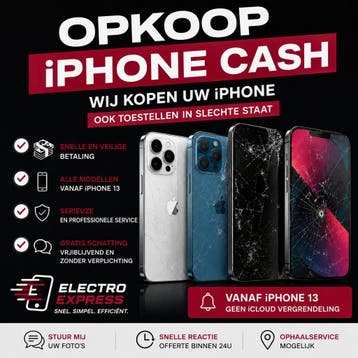 DIRECTE OPKOOP VAN BESCHADIGDE iPHONES -VERKOOP VANDAAG NOG