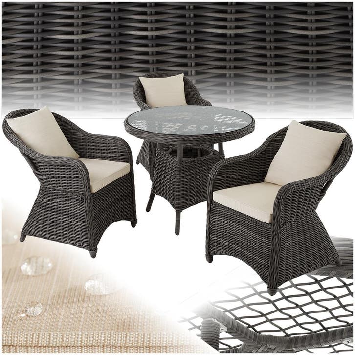 Aluminium rotan zitgroep Zürich 3+1 - grijs, Jardin & Terrasse, Ensembles de jardin, Envoi
