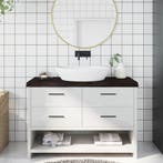 vidaXL Wastafelblad 120x60x(2-6) cm behandeld massief hout, Huis en Inrichting, Keuken | Keukenelementen, Verzenden, Nieuw