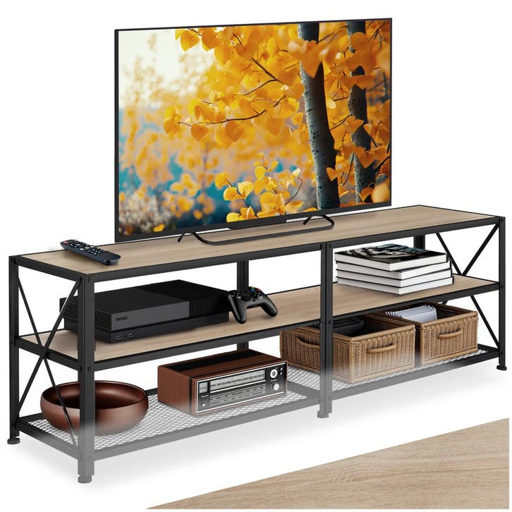 TV-meubel - 161 cm, Industrieel licht hout, eiken Sonoma, Huis en Inrichting, Kasten |Televisiemeubels, Verzenden