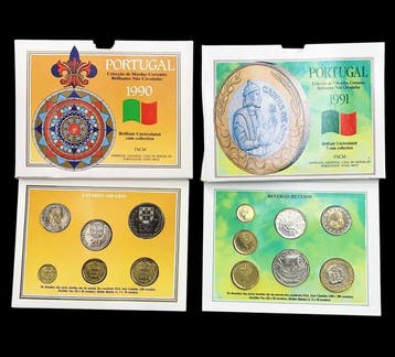Portugal. 1990/2001, 7 Brilliant Uncirculated Coin Year