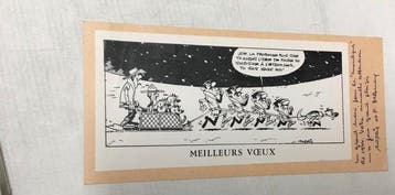 Lucky Luke Lart de Morris + carte de voeux signée par