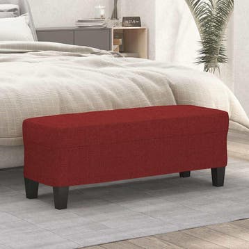vidaXL Bankje 100x35x41 cm stof wijnrood, Verzenden