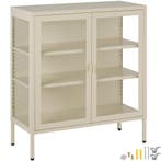 tectake metalen vitrinekast - crème, Verzenden, Nieuw
