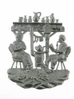 Tinnen tafereel in reliëf, Verzenden, Gebruikt