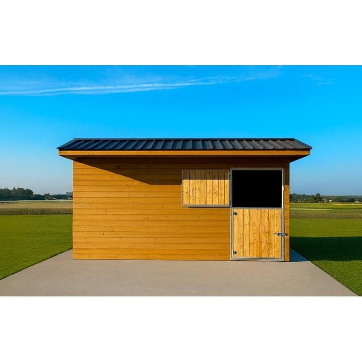 Houten paardenstal 4x3m + extra oversteek van 1,20m - 1 x, Animaux & Accessoires, Chevaux & Poneys | Selles