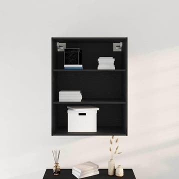 vidaXL Hangkast voor aan de muur Zwart Eiken 69.5 x 32.5 x, Huis en Inrichting, Kasten | Dressoirs, Verzenden, Nieuw