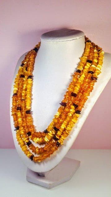 Long collier en ambre balte - Ambre - Unique design - 200 cm