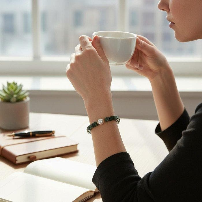 Zonder minimumprijs - Armband - 18 karaat Geel goud Parel -, Handtassen en Accessoires, Armbanden
