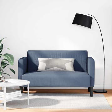 vidaXL Loveseat bank / zetel 109 cm corduroy stof blauw, Verzenden, Nieuw
