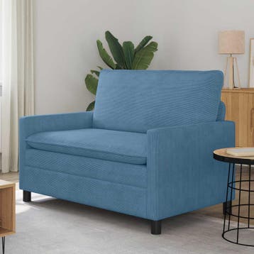 vidaXL bank / zetel Blauw 126 x 81 x 87,5 cm Stof, Verzenden, Nieuw