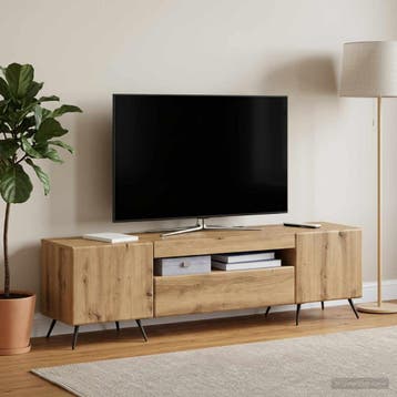 vidaXL LED tv-meubel Artisanaal eiken Bewerkt hout, Verzenden