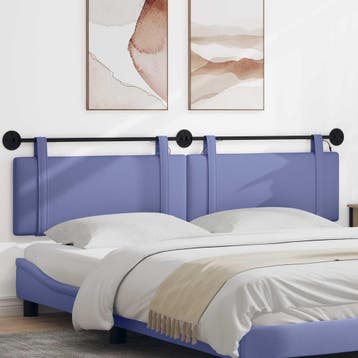 vidaXL Hangend hoofdbord Jeans Blauw Stof, Verzenden, Nieuw