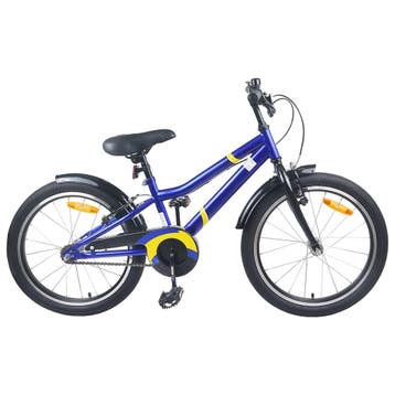 vidaXL Kinderfiets 22 Inch voor 7-12 jaar oud Blauw Zwart, Verzenden, Nieuw