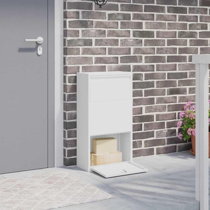 vidaXL Pakket Inwerpkoker met opslag Wit 44 x 22 x 82 cm, Jardin & Terrasse, Boîtes aux lettres, Envoi