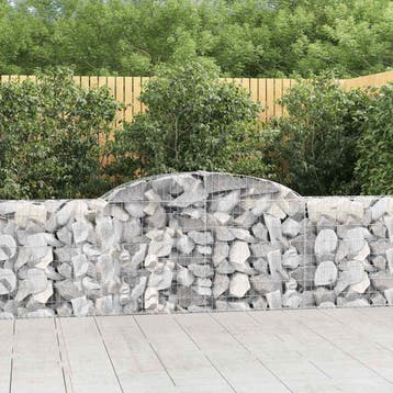 vidaXL Schanskorven 7 st gewelfd 300x30x80/100 cm, Verzenden, Nieuw