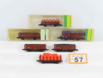 Minitrix N - o.a. 13939/13500/13821 - Wagon de marchandises, Nieuw