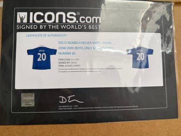 Chelsea - Premier League - Rare Retro Framed signed Deco, Nieuw