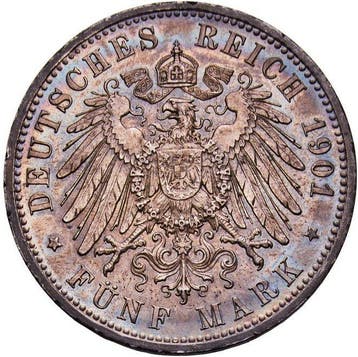 Duitsland, Pruisen Wilhelm II. 5 Mark 1901 (Prusia)