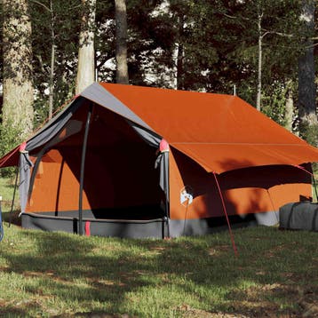 vidaXL Tent 2-persoons waterdicht grijs en oranje, Verzenden, Nieuw