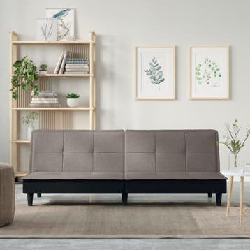 vidaXL Slaapbank / zetel stof taupe, Verzenden, Nieuw