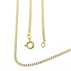 Gouden gourmetschakel ketting, Handtassen en Accessoires, Kettingen, Ophalen of Verzenden, Gebruikt, Overige kleuren, Goud