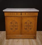 Credenza - Esdoorn, Marmer - Meubel gemaakt van esdoornhout,