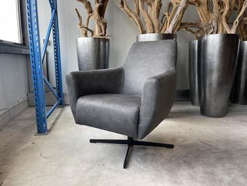 Veiling - Fauteuil Arsenie -Draaibaar- Microleder - Grijs -